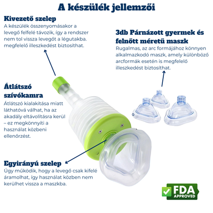 Légsegély™ - Vészhelyzeti szívóeszköz a légutak tisztítására