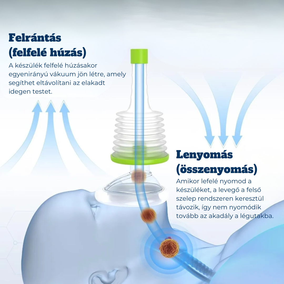 Légsegély™ - Vészhelyzeti szívóeszköz a légutak tisztítására