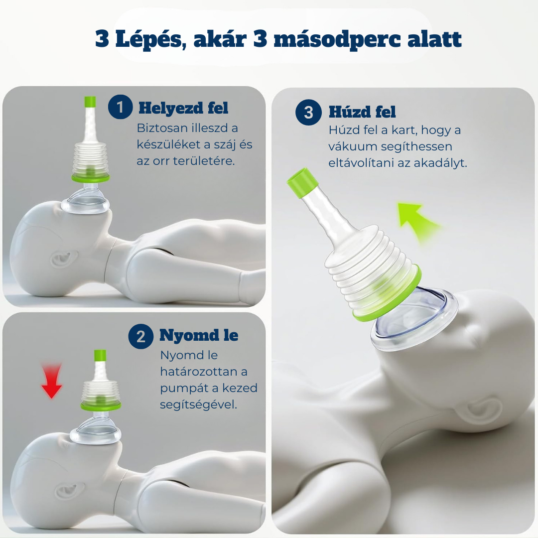 Légsegély™ - Vészhelyzeti szívóeszköz a légutak tisztítására